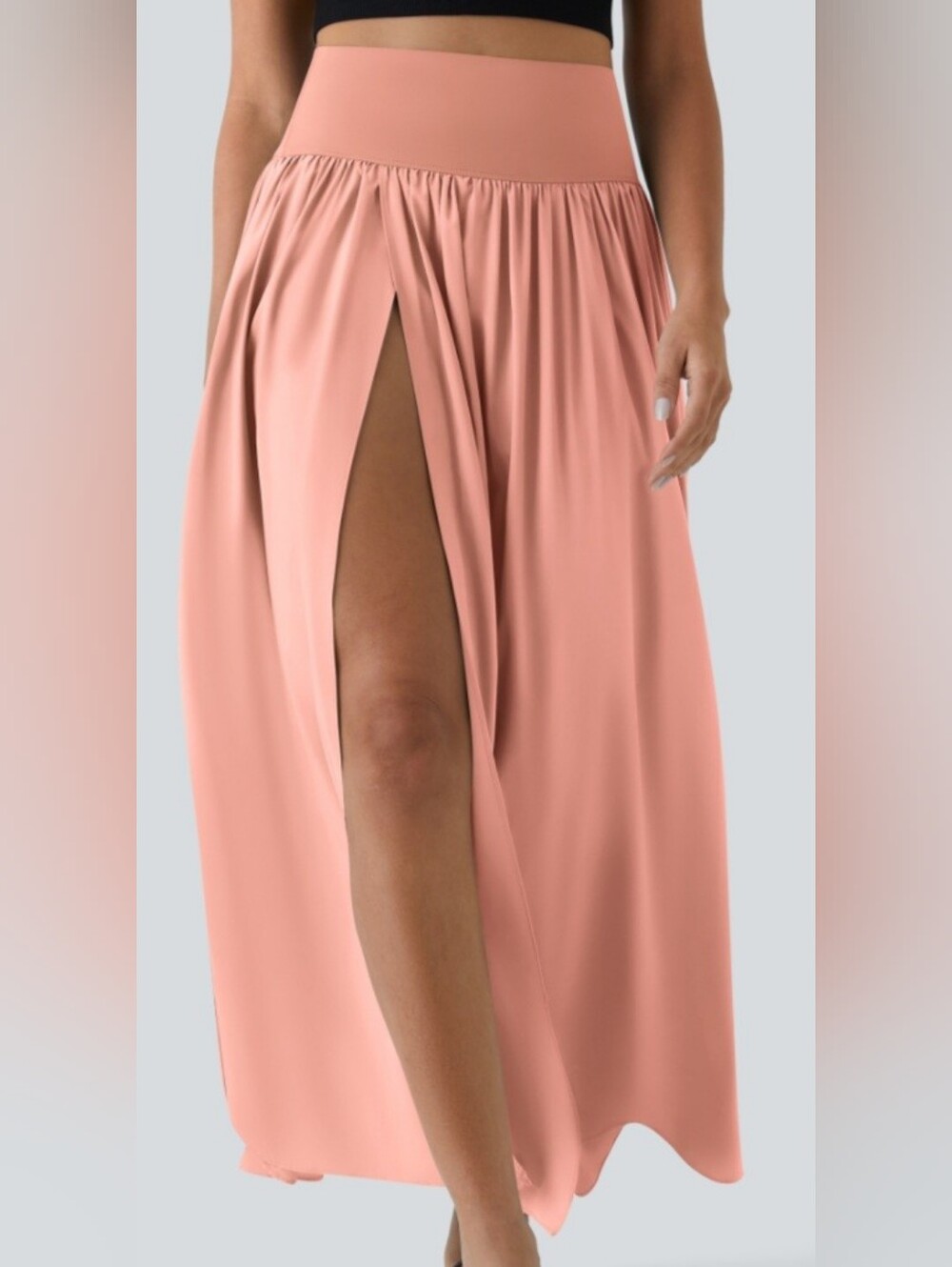 HALARA Breezeful High Waisted Split 2 in 1 Flowy Quick Dry Maxi Casual Skirt
